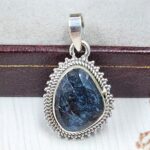 Teal Kyanite 1" 925 Sterling Silver Pendant (RS34-171)