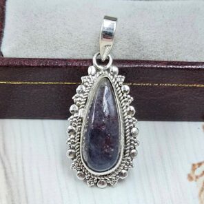 Iolite sunstone 1.25" 925 Sterling Silver Pendant (RS34-227)