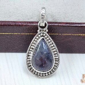 Iolite sunstone 1" 925 Sterling Silver Pendant (RS34-228)
