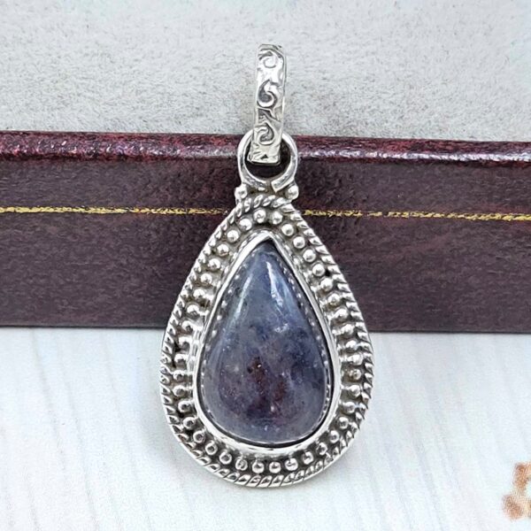 Iolite sunstone 1" 925 Sterling Silver Pendant (RS34-228)