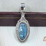 Teal Kyanite 1" 925 Sterling Silver Pendant (RS34-185)