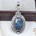 Teal Kyanite 1.25" 925 Sterling Silver Pendant (RS34-186)