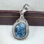 Teal Kyanite 1" 925 Sterling Silver Pendant (RS34-189)