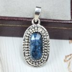 Teal Kyanite 1.25" 925 Sterling Silver Pendant (RS34-191)