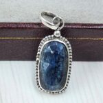 Teal Kyanite 1" 925 Sterling Silver Pendant (RS34-195)