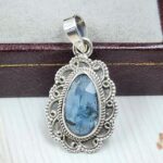Teal Kyanite 1" 925 Sterling Silver Pendant (RS34-196)
