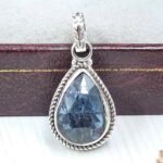 Teal Kyanite 0.75" 925 Sterling Silver Pendant (RS34-198)