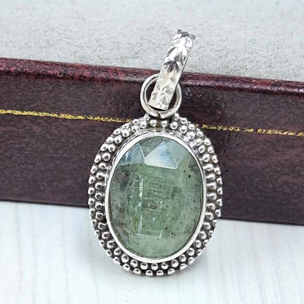 Green Kyanite 0.75" 925 Sterling Silver Pendant (RS34-83)