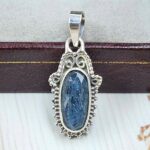 Teal Kyanite 1" 925 Sterling Silver Pendant (RS34-201)