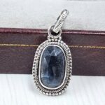 Teal Kyanite 0.75" 925 Sterling Silver Pendant (RS34-204)