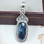 Teal Kyanite 1.25" 925 Sterling Silver Pendant (RS34-207)