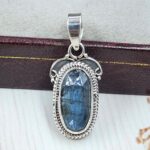 Teal Kyanite 1" 925 Sterling Silver Pendant (RS34-208)
