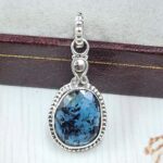 Teal Kyanite 1" 925 Sterling Silver Pendant (RS34-211)