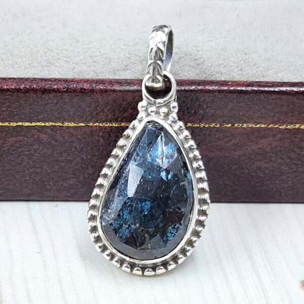 Teal Kyanite 1" 925 Sterling Silver Pendant (RS34-212)