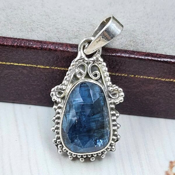 Teal Kyanite 1" 925 Sterling Silver Pendant (RS34-215)