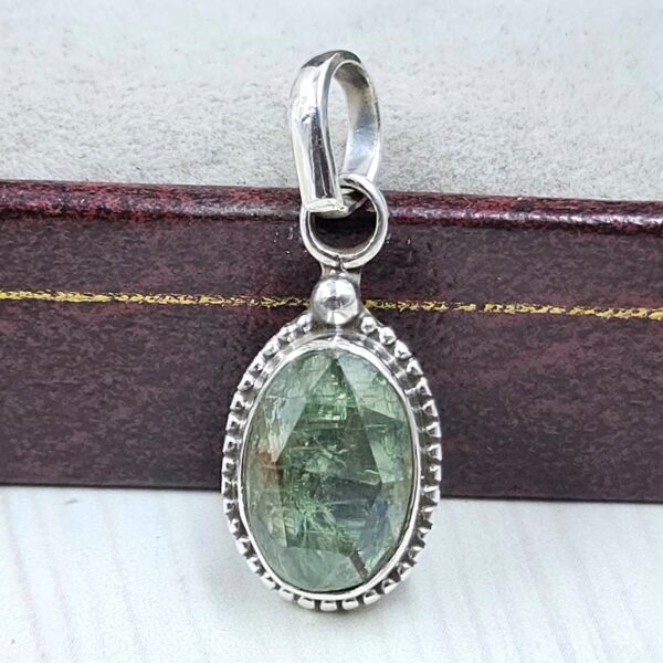 Green Kyanite 0.75" 925 Sterling Silver Pendant (RS34-93)