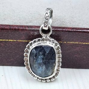 Teal Kyanite 0.75" 925 Sterling Silver Pendant (RS34-220)