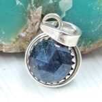 Teal Kyanite 0.75" 925 Sterling Silver Pendant (RS34-223)