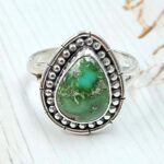 Sonoran Gold Turquoise Size US 8 925 Sterling Silver Ring (RS28-68)