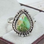 Sonoran Gold Turquoise Size US 8 925 Sterling Silver Ring (RS28-74)