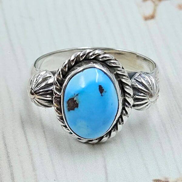 Golden Hills Turquoise Size US 9 925 Sterling Silver Ring (RS28-46)