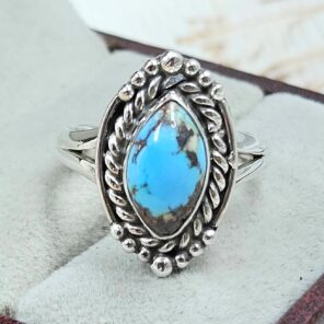 Golden Hills Turquoise Size US 7 925 Sterling Silver Ring (RS28-48)