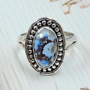 Golden Hills Turquoise Size US 7 925 Sterling Silver Ring (RS28-54)