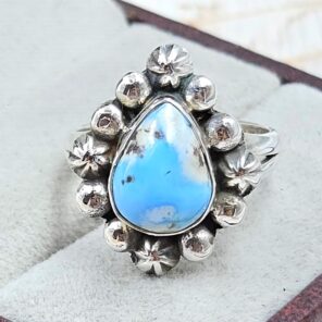 Golden Hills Turquoise Size US 7 925 Sterling Silver Ring (RS28-55)