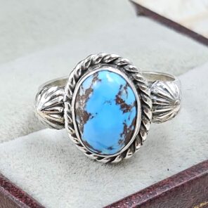 Golden Hills Turquoise Size US 7 925 Sterling Silver Ring (RS28-59)