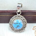 Golden Hills Turquoise 0.75" 925 Sterling Silver Pendant (REXT39-114)
