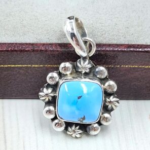 Golden Hills Turquoise 0.75" 925 Sterling Silver Pendant (REXT39-116)