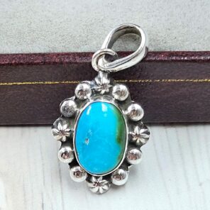 Sonoran Gold Turquoise 1" 925 Sterling Silver Pendant (REXT39-150)
