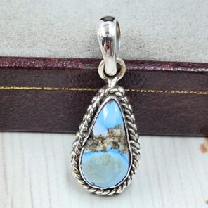 Golden Hills Turquoise 0.75" 925 Sterling Silver Pendant (REXT39-119)