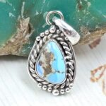 Golden Hills Turquoise 1" 925 Sterling Silver Pendant (REXT39-120)