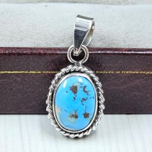 Golden Hills Turquoise 0.75" 925 Sterling Silver Pendant (REXT39-125)