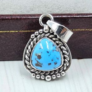 Golden Hills Turquoise 0.75" 925 Sterling Silver Pendant (REXT39-127)