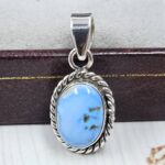 Golden Hills Turquoise 0.75" 925 Sterling Silver Pendant (REXT39-129)