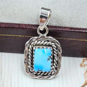 Golden Hills Turquoise 0.75" 925 Sterling Silver Pendant (REXT39-133)