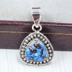 Golden Hills Turquoise 0.75" 925 Sterling Silver Pendant (REXT39-136)