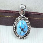 Golden Hills Turquoise 1" 925 Sterling Silver Pendant (REXT39-137)