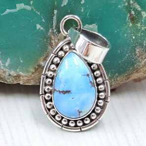 Golden Hills Turquoise 1" 925 Sterling Silver Pendant (REXT39-146)