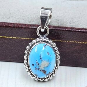 Golden Hills Turquoise 0.75" 925 Sterling Silver Pendant (REXT39-149)