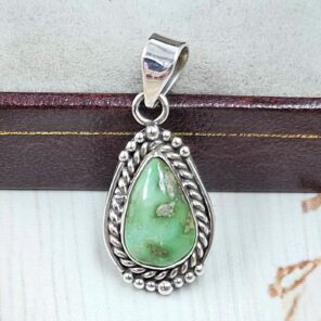 Sonoran Gold Turquoise 1" 925 Sterling Silver Pendant (REXT39-80)