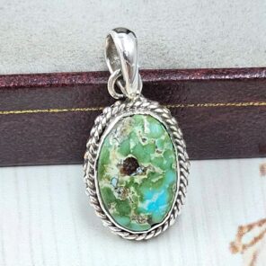 Sonoran Gold Turquoise 1" 925 Sterling Silver Pendant (REXT39-81)