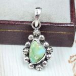 Sonoran Gold Turquoise 1" 925 Sterling Silver Pendant (REXT39-87)