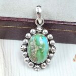 Sonoran Gold Turquoise 1" 925 Sterling Silver Pendant (REXT39-89)