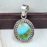 Sonoran Gold Turquoise 1" 925 Sterling Silver Pendant (REXT39-92)