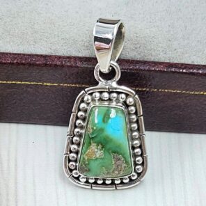 Sonoran Gold Turquoise 1" 925 Sterling Silver Pendant (REXT39-96)