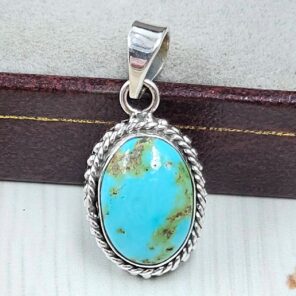 Sonoran Gold Turquoise 1" 925 Sterling Silver Pendant (REXT39-99)