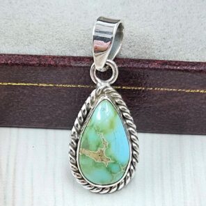 Sonoran Gold Turquoise 1" 925 Sterling Silver Pendant (REXT39-100)